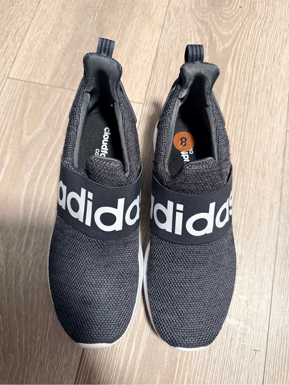 Adidas Lite Racer Adapt 4.0 Gray Knit Slip-On Sneakers with Bold Logo Strap